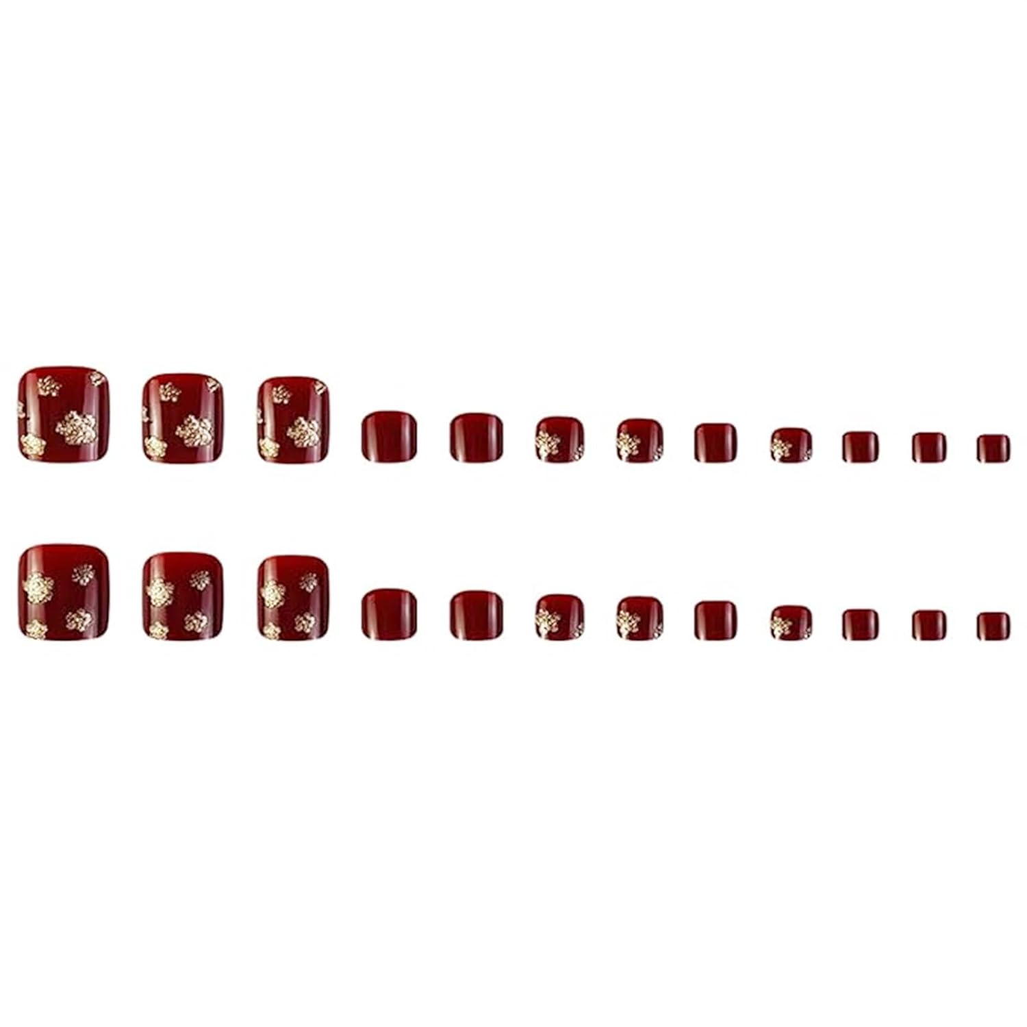 French Rhinestone Press-On Toenails Trendy Full Cover Designs Acrylic Fake Nails-Free Shipping - Lady Luana Luxe Nails