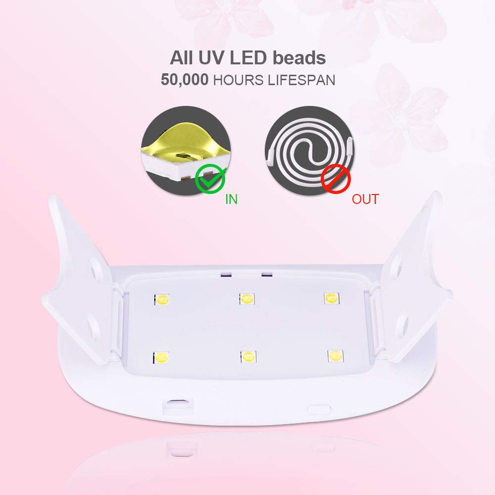 Mini Portable 6W UV LED Nail Gel Polish Lamp Dryer-The Ultimate On-the-Go Beauty Tool - Lady Luana Luxe Nails