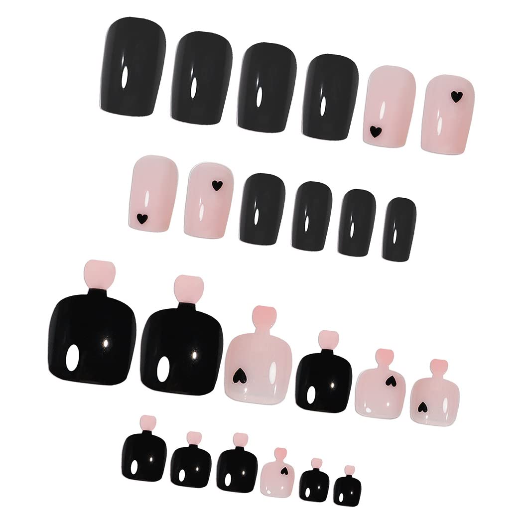 Stylish Pink Press-On Nail Set For Fingers And Toes, Shimmer And Glossy Finish-Free Shipping - Lady Luana Luxe Nails