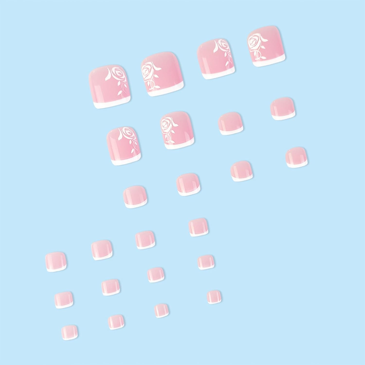 Fashionable Press-On Toenails Trendy Full Cover Designs Acrylic Fake Nails-Free Shipping - Lady Luana Luxe Nails