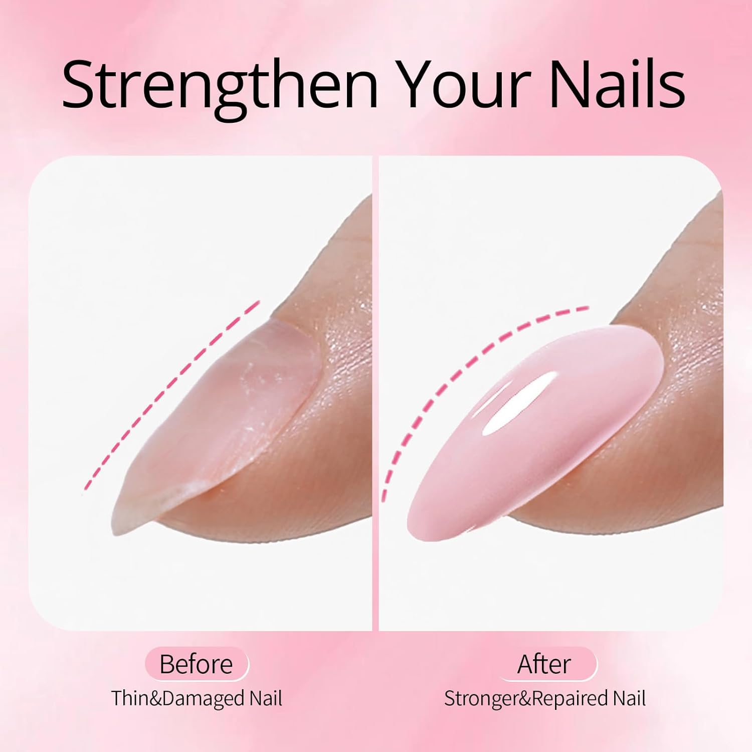 Pink Base 4 in 1 Builder Gel Nail Polish Long -Lasting 6 Set Manicure Essentials-Free Shipping - Lady Luana Luxe Nails