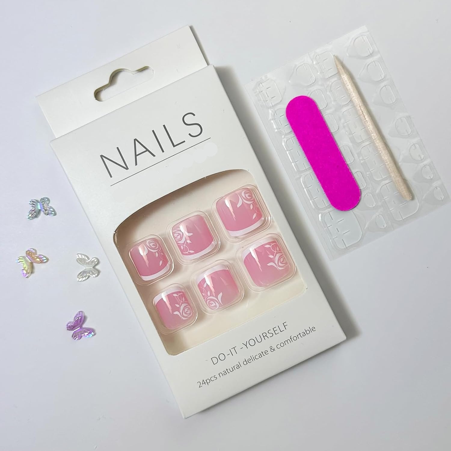 Fashionable Press-On Toenails Trendy Full Cover Designs Acrylic Fake Nails-Free Shipping - Lady Luana Luxe Nails