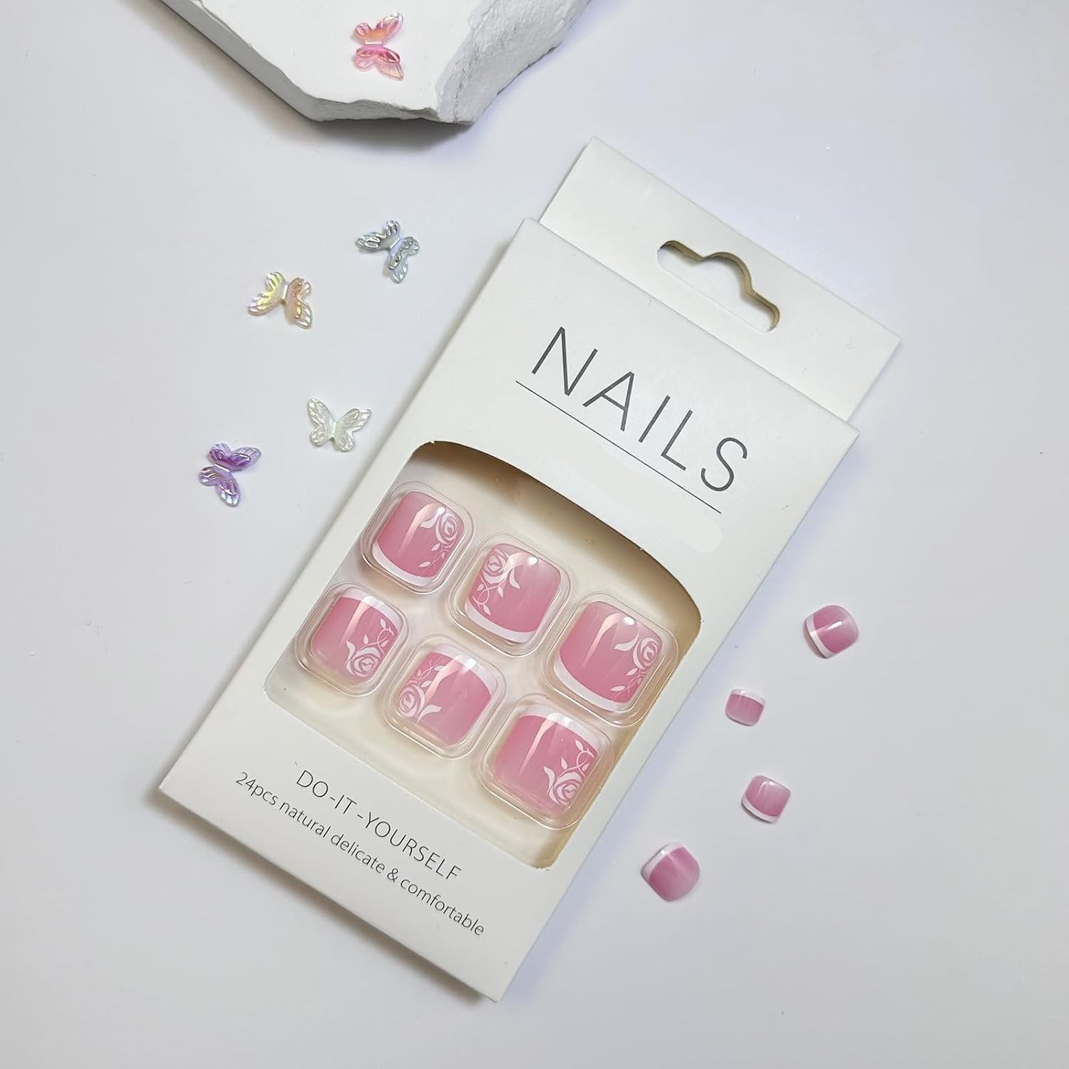 Fashionable Press-On Toenails Trendy Full Cover Designs Acrylic Fake Nails-Free Shipping - Lady Luana Luxe Nails