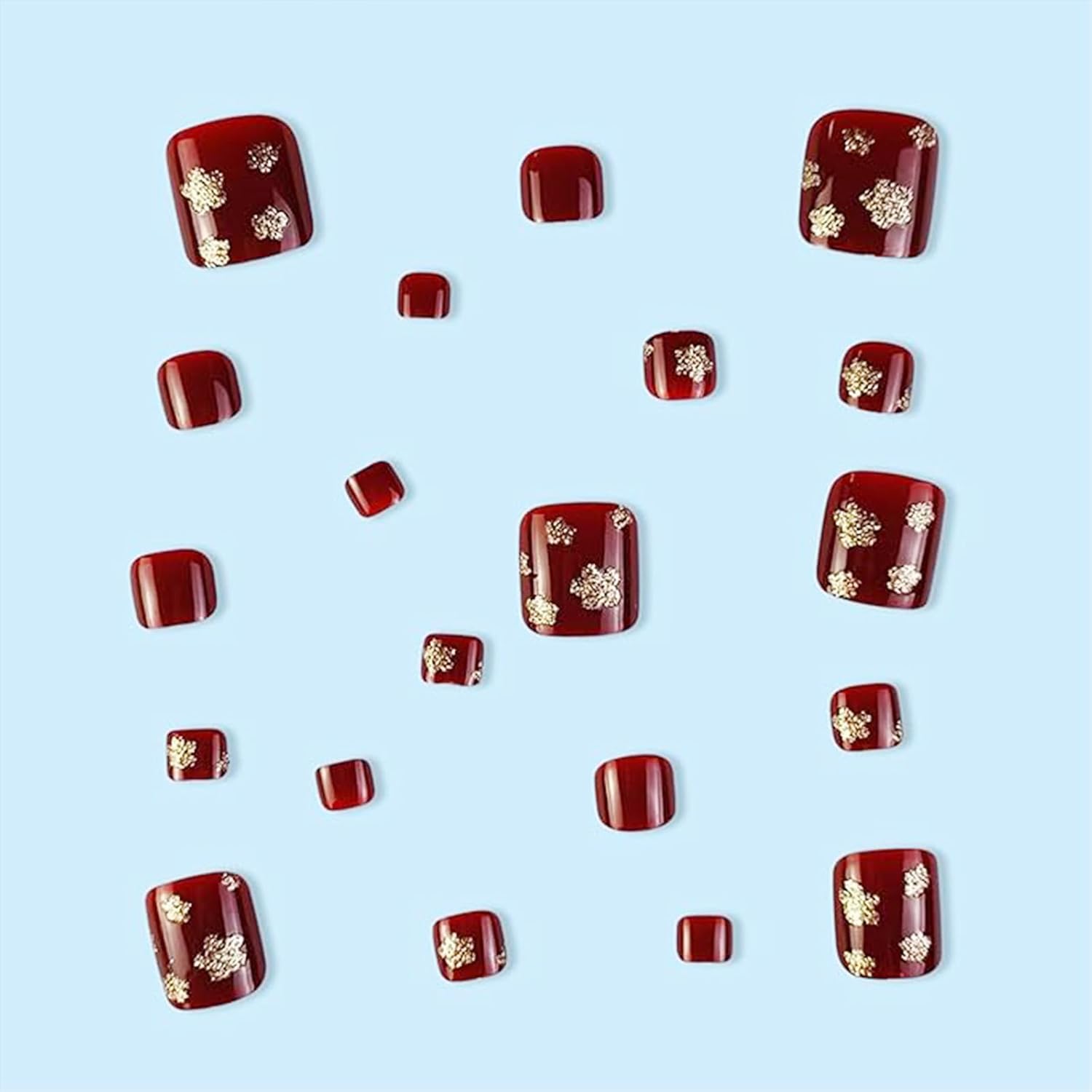 French Rhinestone Press-On Toenails Trendy Full Cover Designs Acrylic Fake Nails-Free Shipping - Lady Luana Luxe Nails