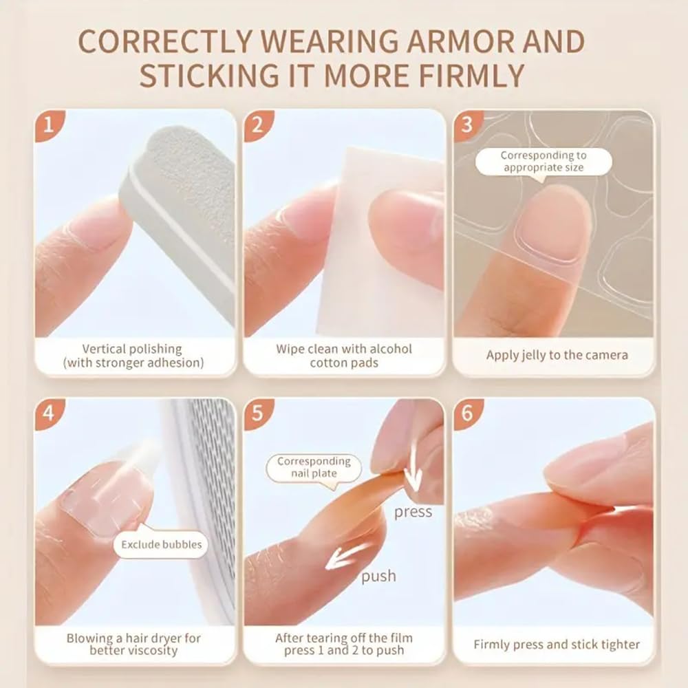 Gold Foil Almond Press-On Fake Nails – 24Pcs Glossy Star Sky Design-Free Shipping