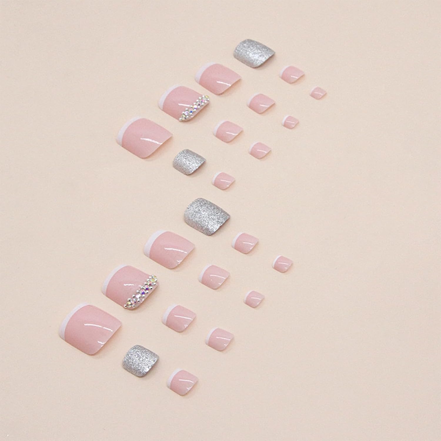 Fashionable Press-On Toenails Trendy Full Cover Designs Acrylic Fake Nails-Free Shipping - Lady Luana Luxe Nails