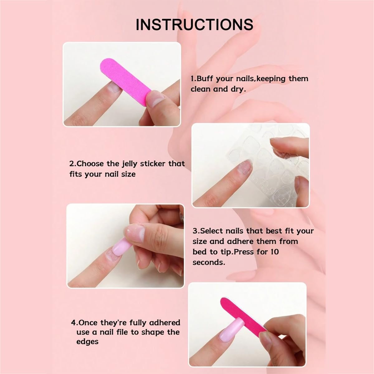 Bee Tulip Floral Press-On Nails Set-Medium Length, Square Shape, Reusable Acrylic False Nails-Free Shipping