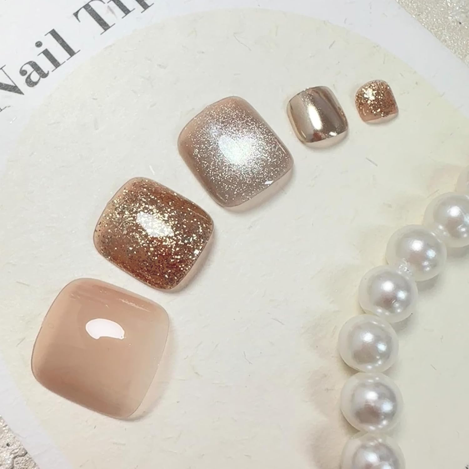 French Rhinestone Press-On Toenails Trendy Full Cover Designs Acrylic Fake Nails-Free Shipping - Lady Luana Luxe Nails