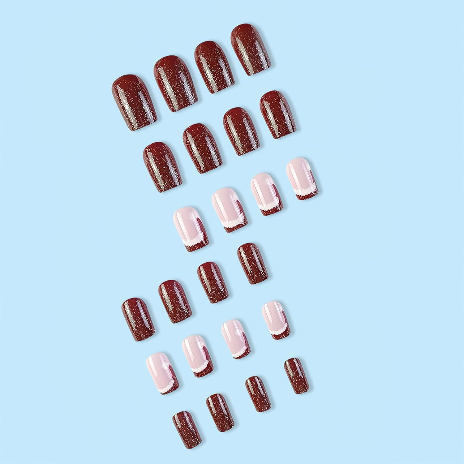 Christmas Hat Bow Design Press-On Nails Short Square Acrylic Set 24pcs Stick-On Manicure-Free Shipping - Lady Luana Luxe Nails