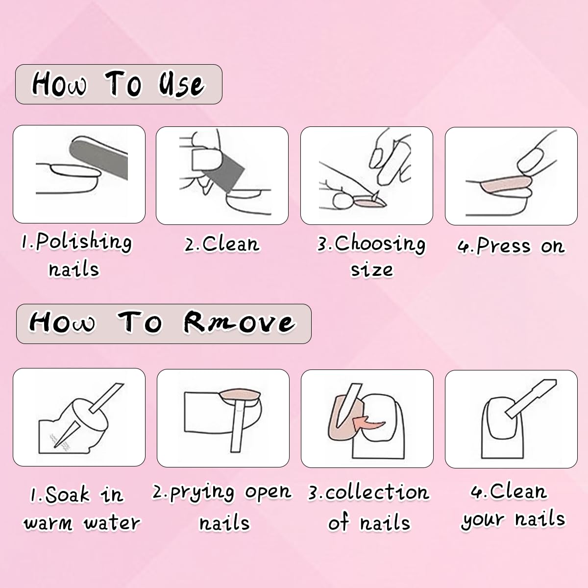 Stiletto Press On Long White Pink Flame-Free Shippng - Lady Luana Luxe Nails