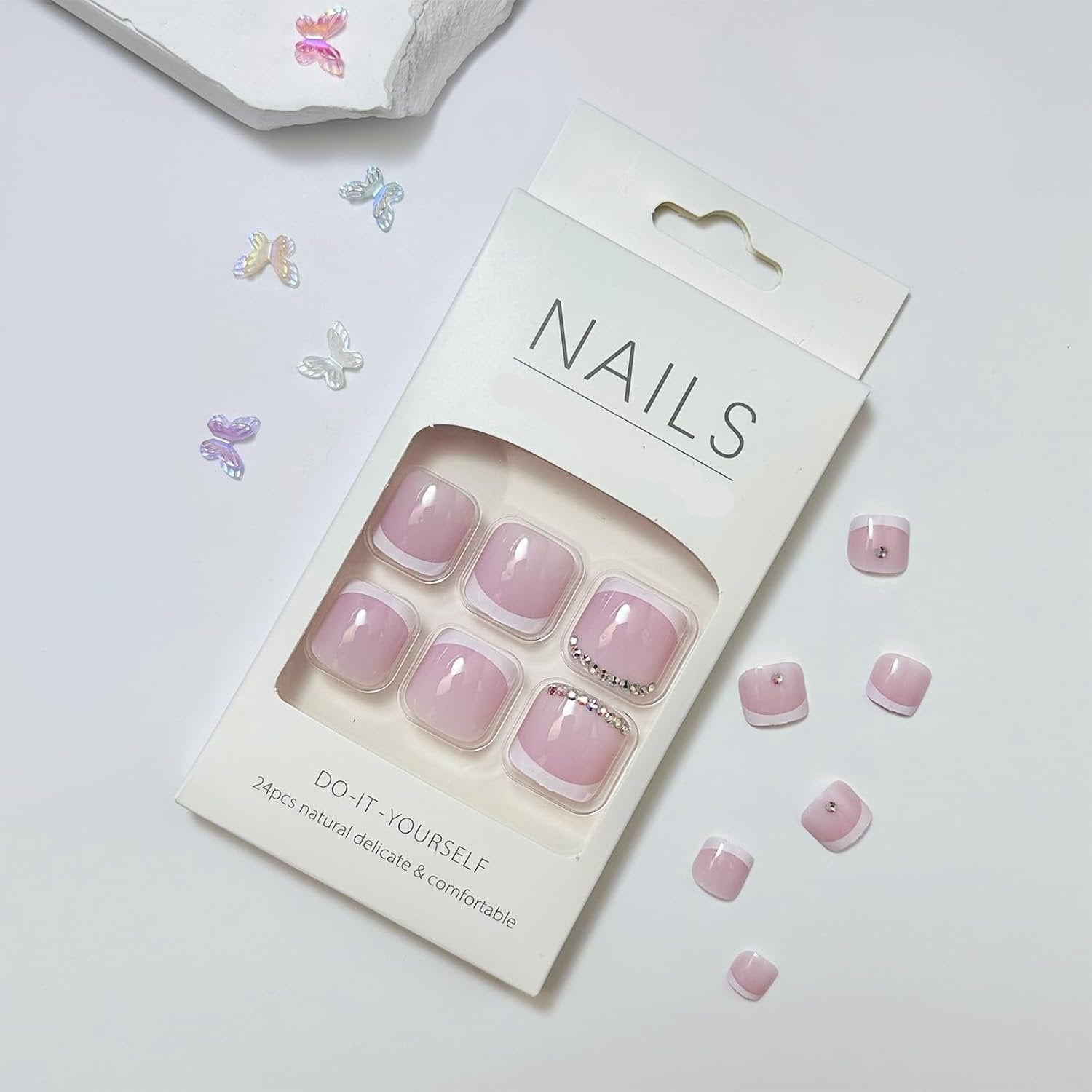 Fashionable Press-On Toenails Trendy Full Cover Designs Acrylic Fake Nails-Free Shipping - Lady Luana Luxe Nails