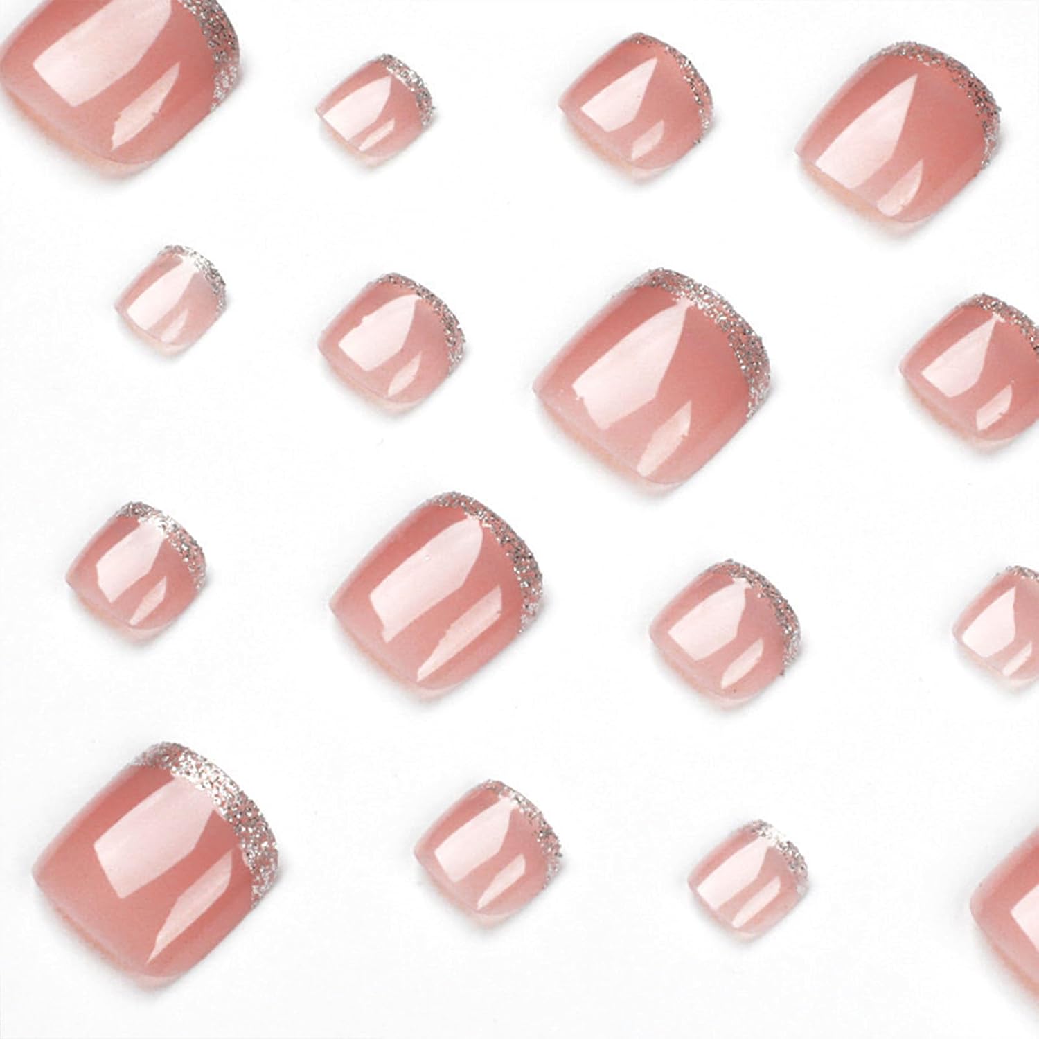 French Rhinestone Press-On Toenails Trendy Full Cover Designs Acrylic Fake Nails-Free Shipping - Lady Luana Luxe Nails