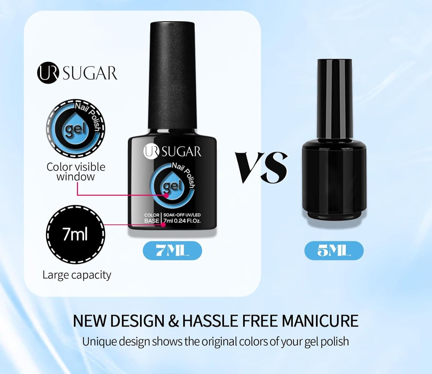Blue Sparkle Shiny Glitter Gel Nail Polish Long-Lasting Manicure Essentials-Free Shipping - Lady Luana Luxe Nails