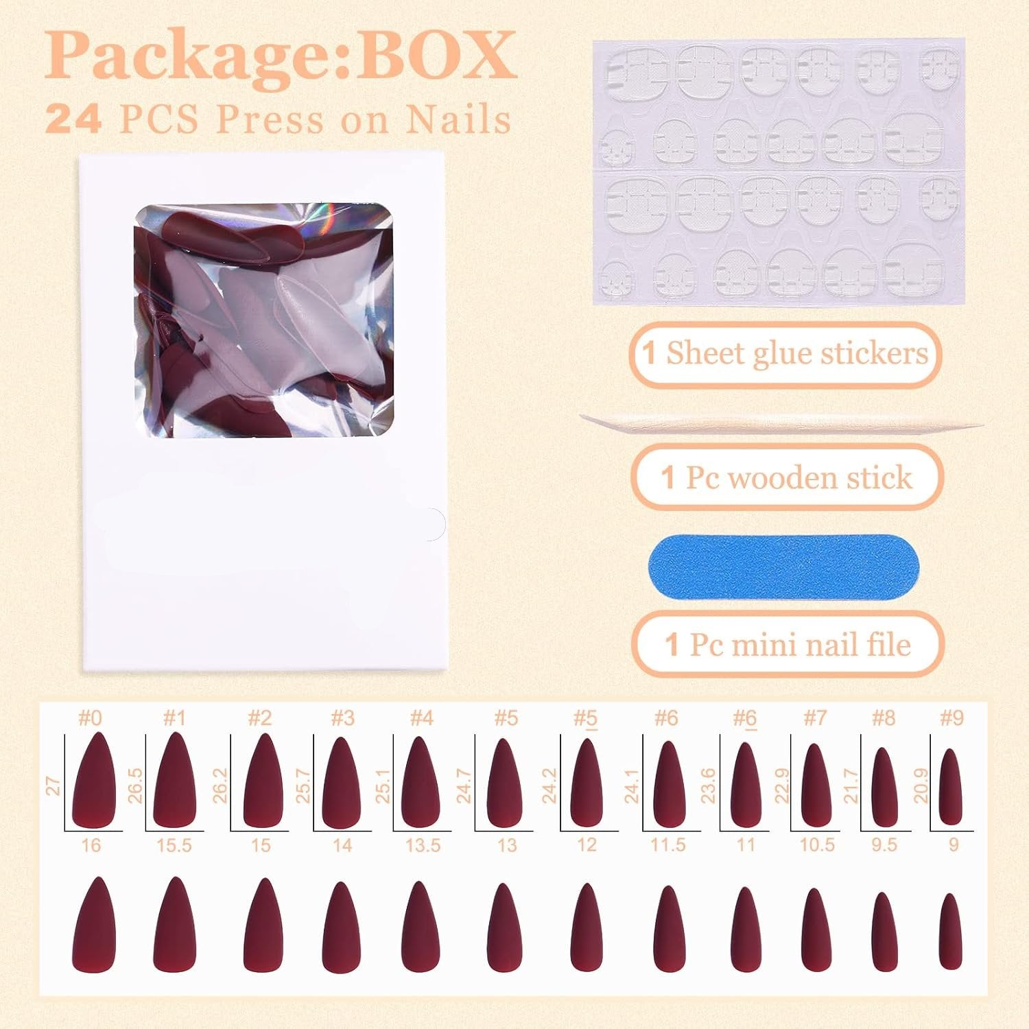 Elegant Black Medium Matte Stiletto Press-On Fake Nails–Trendy Artificial Manicure for Effortless Style-Free Shipping