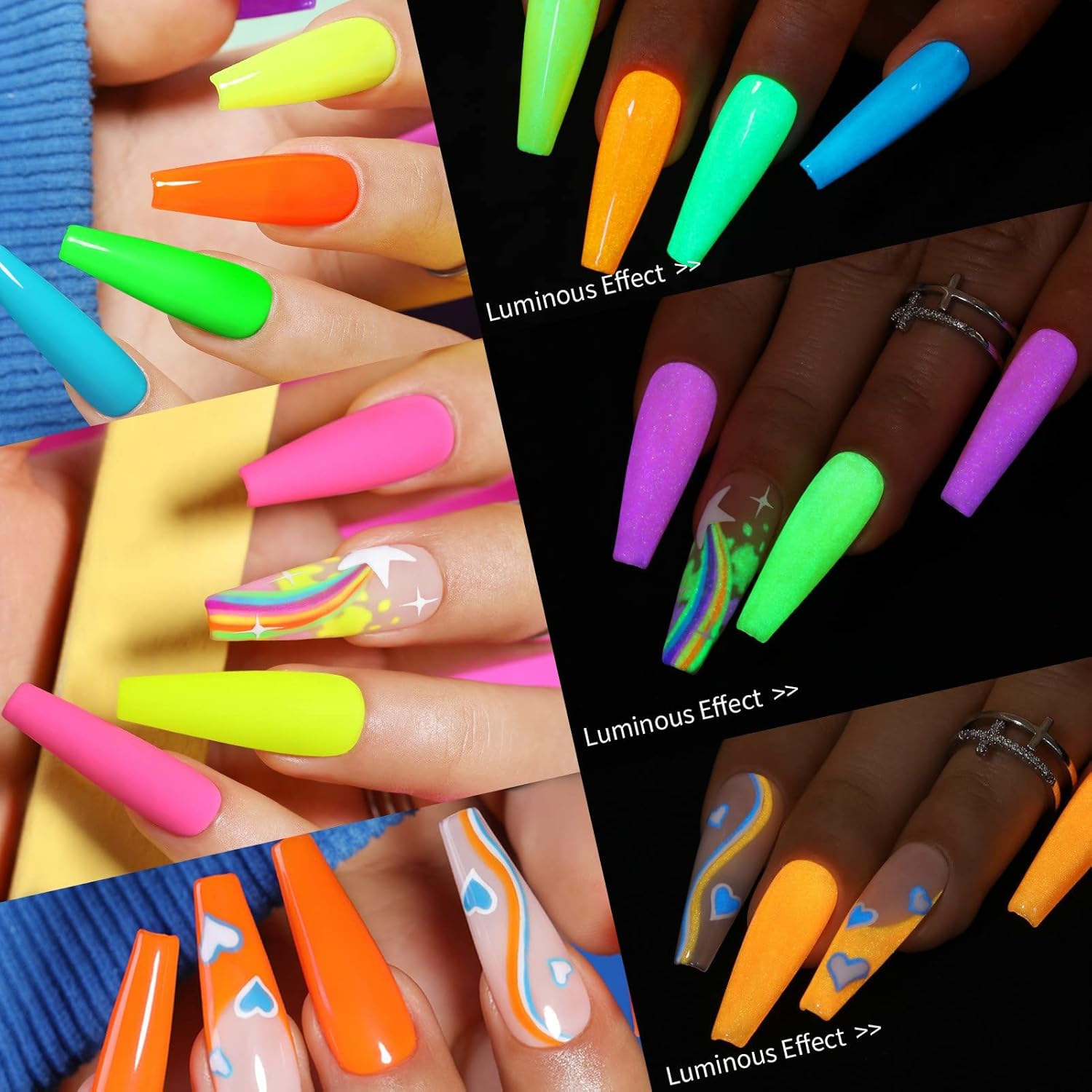 Glow in the Dark Luminous Gel Nail Polish Long -Lasting Manicure Essentials-Free Shipping - Lady Luana Luxe Nails
