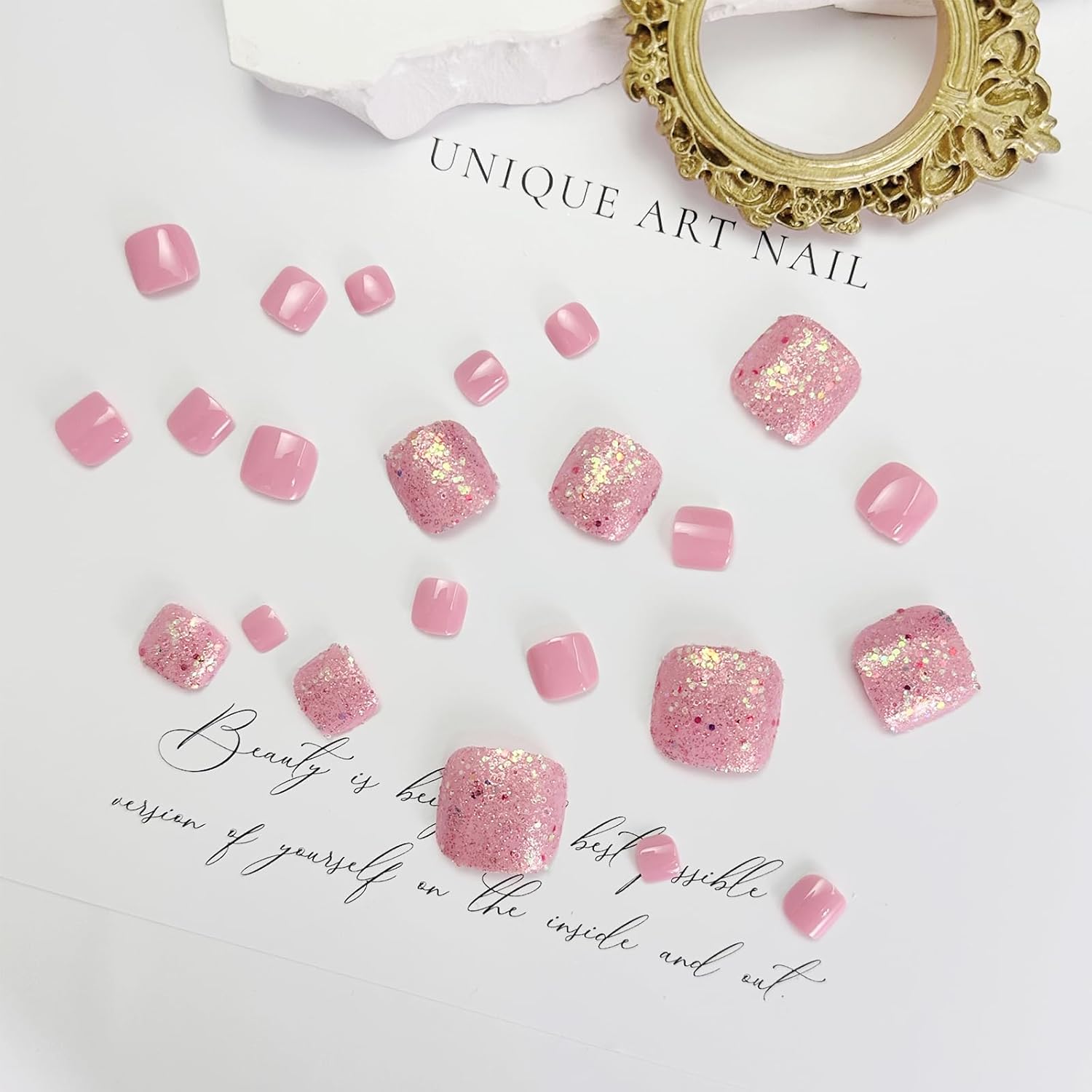 Trendy Press-On Toenails Fashionable Full Cover Designs Acrylic Fake Nails-Free Shipping - Lady Luana Luxe Nails