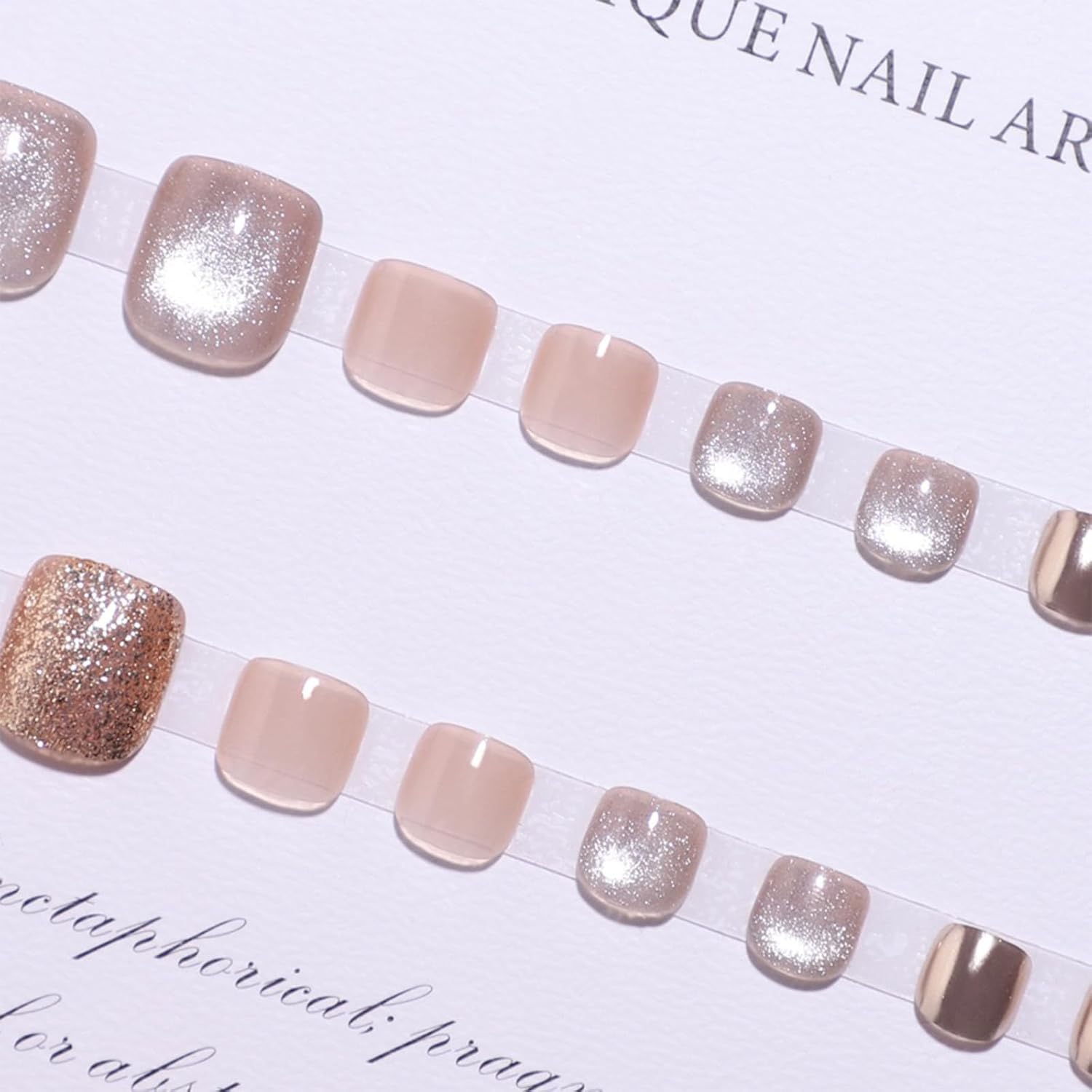 French Rhinestone Press-On Toenails Trendy Full Cover Designs Acrylic Fake Nails-Free Shipping - Lady Luana Luxe Nails