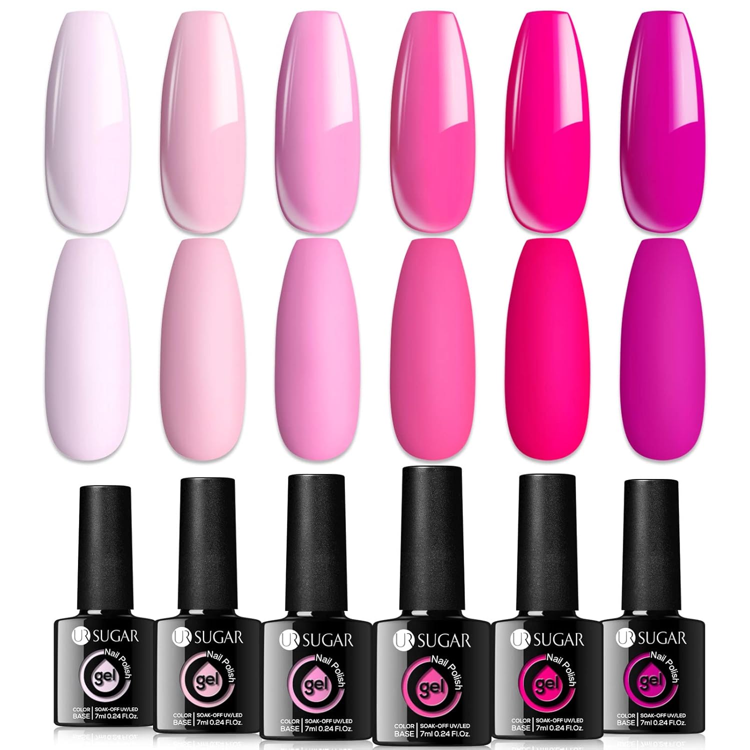 Sweet Pink 6 Set Gel Nail Polish Long-Lasting Manicure Essentials-Free Shipping - Lady Luana Luxe Nails