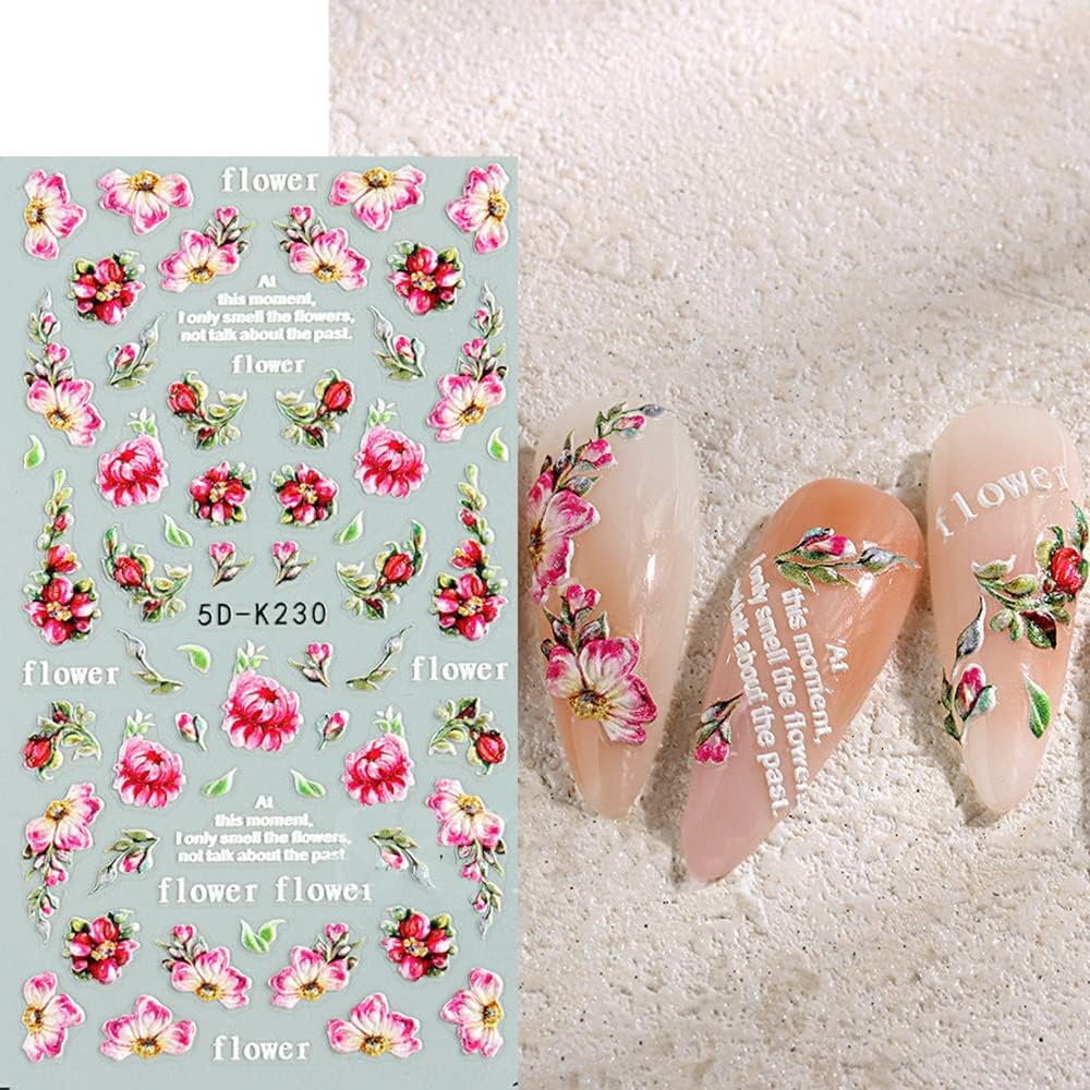 Floral Butterfly 5-D Nail Art Stickers - Self-adhesive Luxurious Decorations, Free Shipping - Lady Luana Luxe Nails