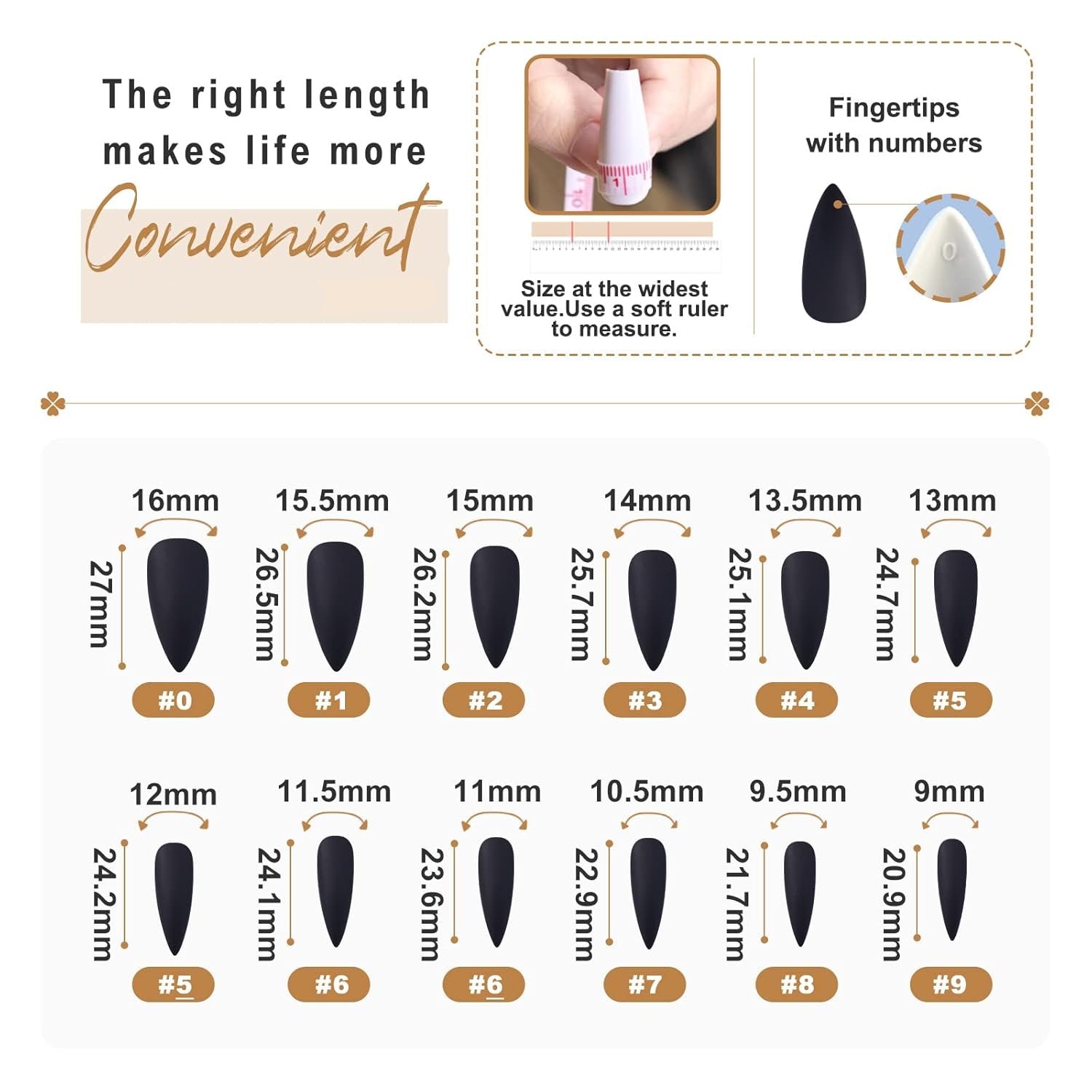 Elegant Black Medium Matte Stiletto Press-On Fake Nails–Trendy Artificial Manicure for Effortless Style-Free Shipping