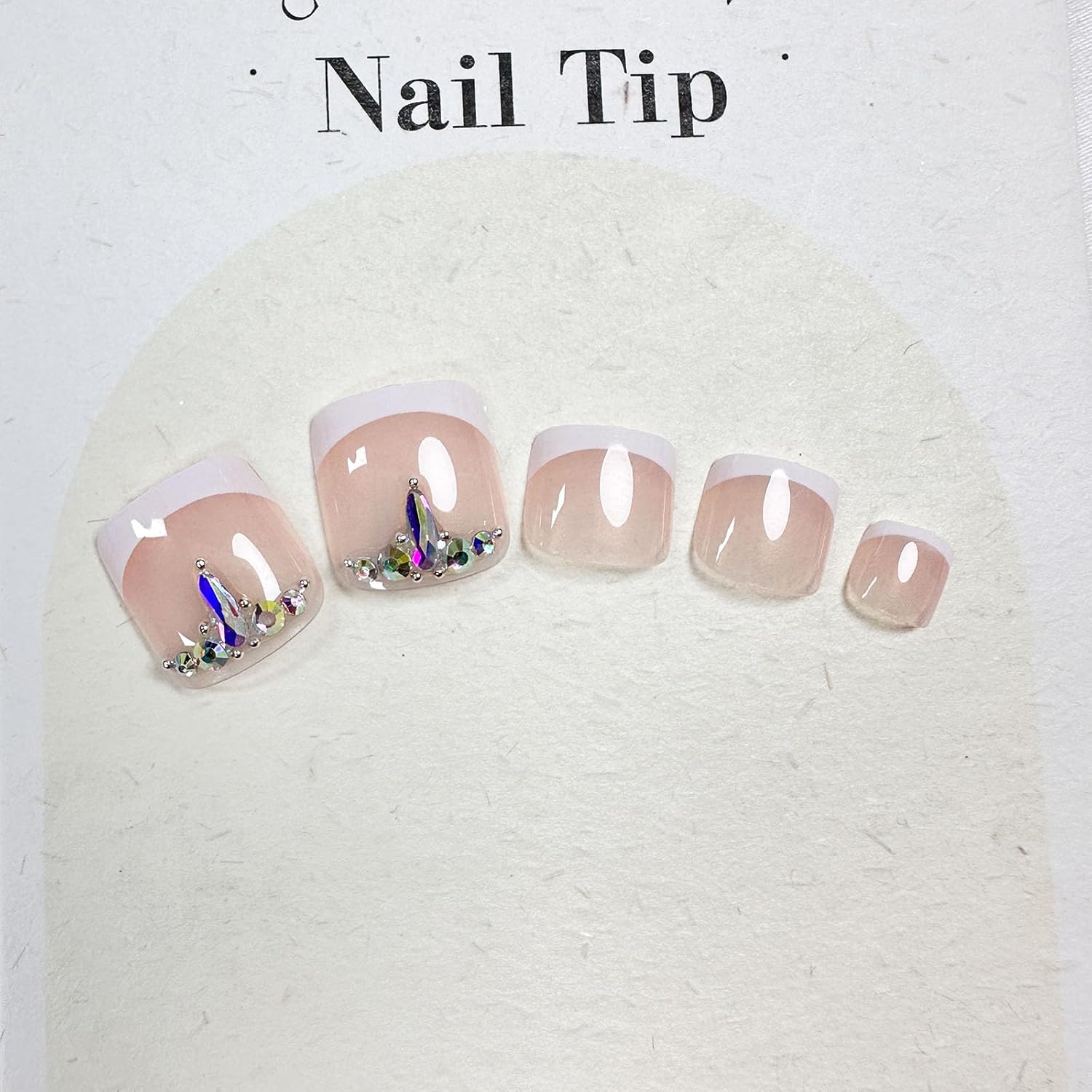 French Rhinestone Press-On Toenails Trendy Full Cover Designs Acrylic Fake Nails-Free Shipping - Lady Luana Luxe Nails