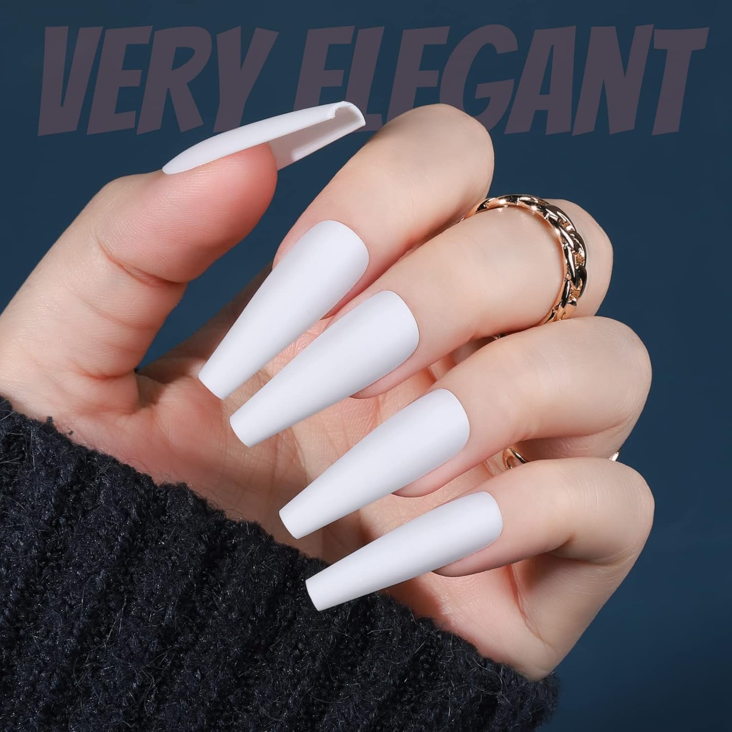 240pcs Matte Long Coffin Acrylic Glue-On Nails Kit 12 Full Set-Free Shipping