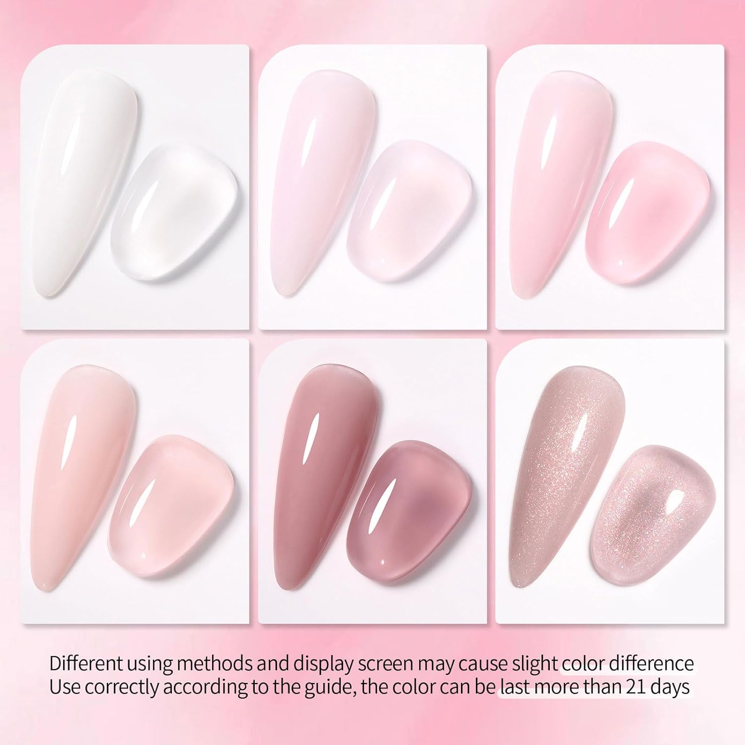 Pink Base 4 in 1 Builder Gel Nail Polish Long -Lasting 6 Set Manicure Essentials-Free Shipping - Lady Luana Luxe Nails