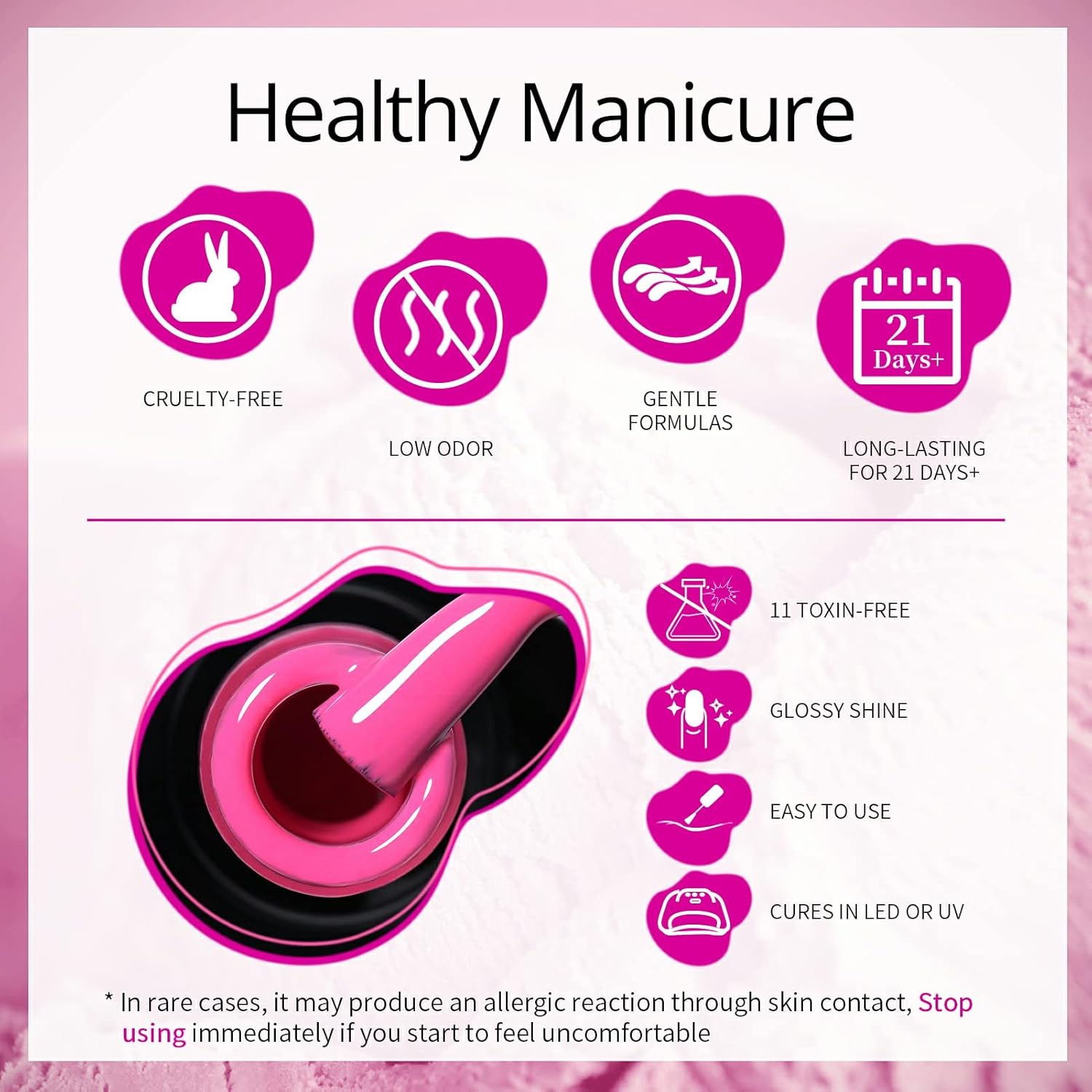 Sweet Pink 6 Set Gel Nail Polish Long-Lasting Manicure Essentials-Free Shipping - Lady Luana Luxe Nails