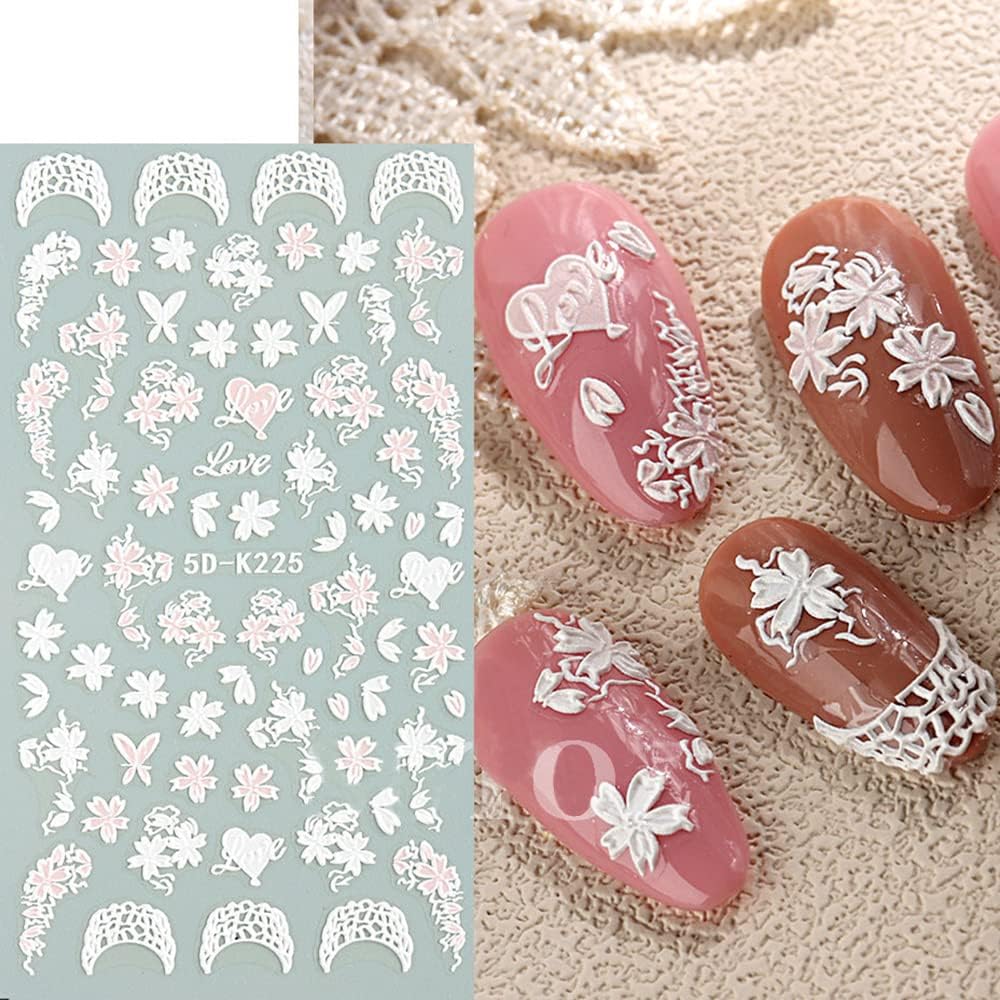Floral Butterfly 5-D Nail Art Stickers - Self-adhesive Luxurious Decorations, Free Shipping - Lady Luana Luxe Nails