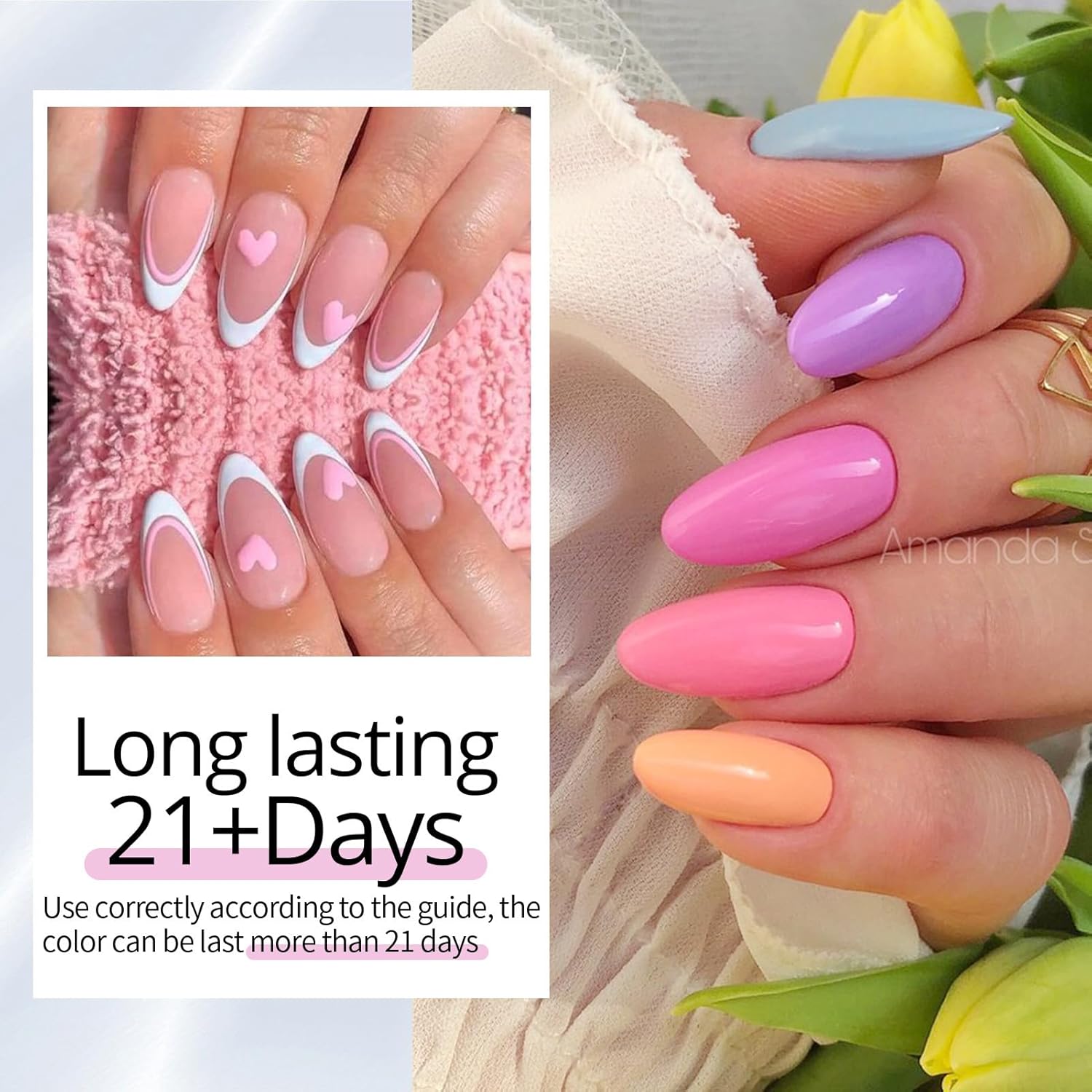 Base & Top Coat 4pc Glow Gel Nail Polish Long -Lasting Manicure Essentials-Free Shipping - Lady Luana Luxe Nails