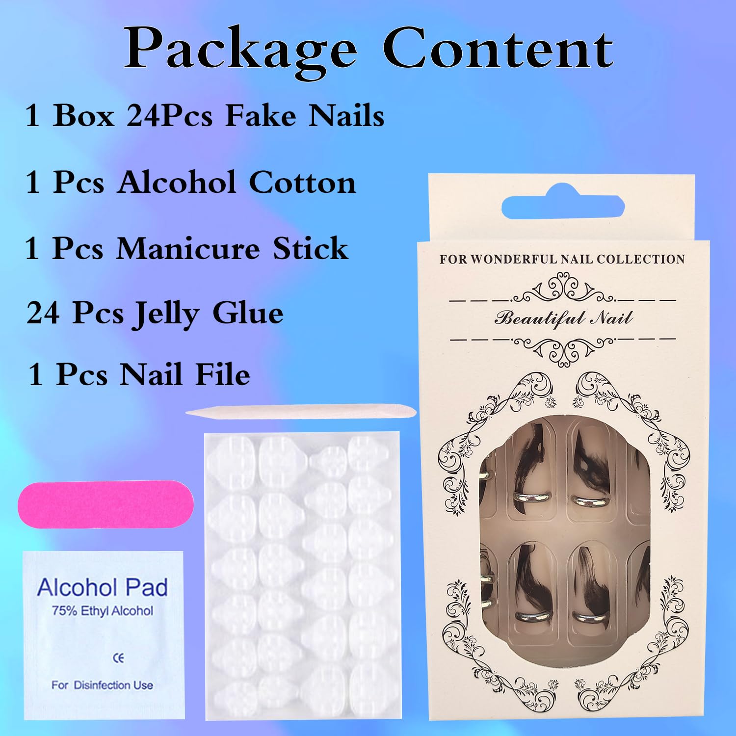 Edgy Coffin Press-On Nails with Frosted Finish and Unique Design – Free Shipping