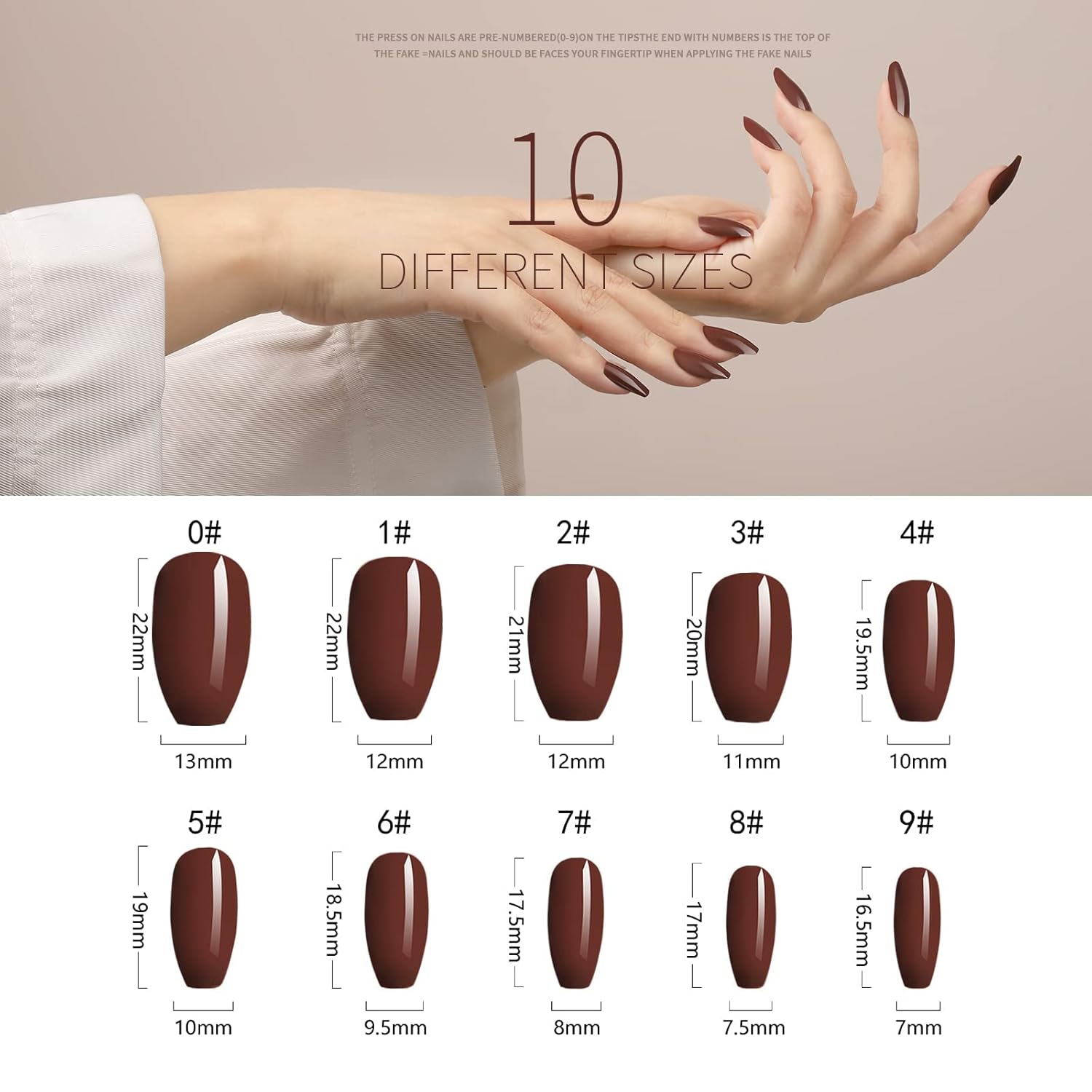 288pcs Glossy Ballerina Medium Glue Press-On Nails Kit Acrylic False Nails Set-Free Shipping