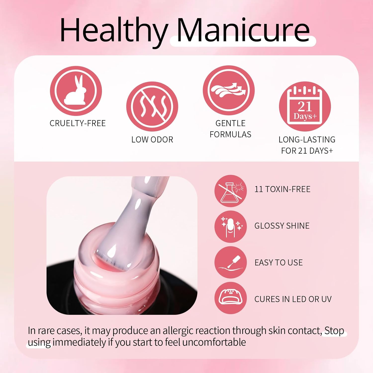 Pink Base 4 in 1 Builder Gel Nail Polish Long -Lasting 6 Set Manicure Essentials-Free Shipping - Lady Luana Luxe Nails