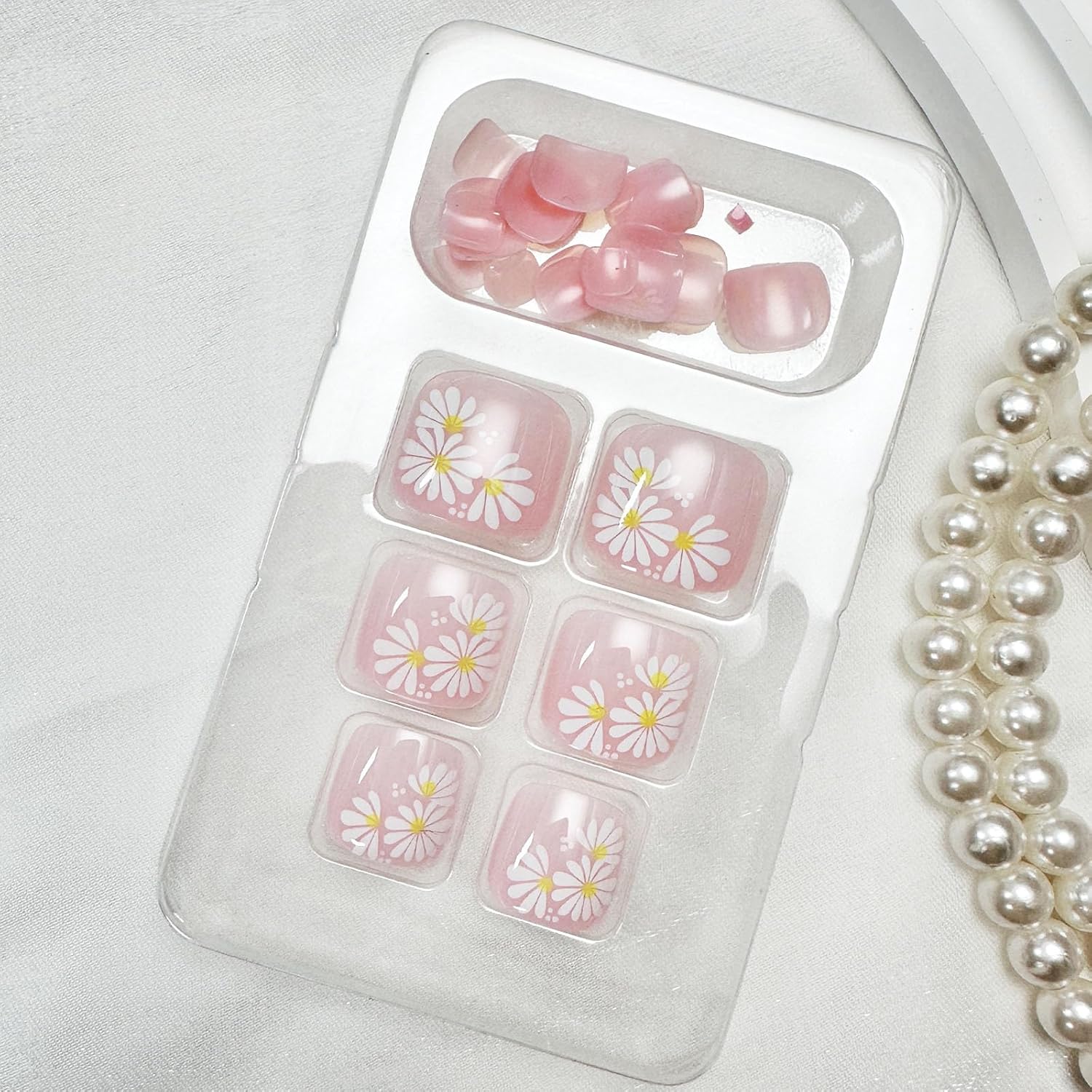 French Rhinestone Press-On Toenails Trendy Full Cover Designs Acrylic Fake Nails-Free Shipping - Lady Luana Luxe Nails