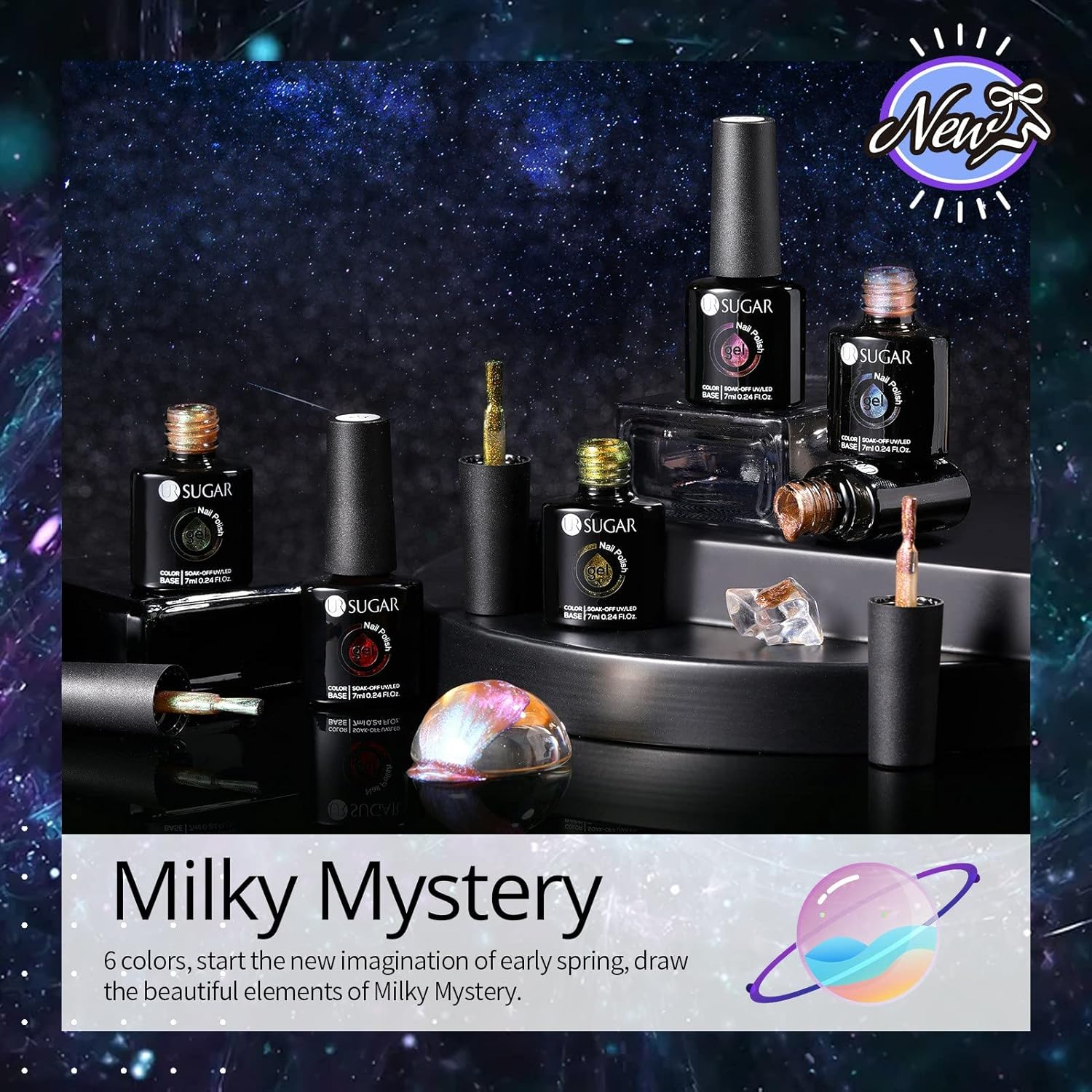 Milky Mystery Sparkle Shiny Glitter Gel Nail Polish Long-Lasting Manicure Essentials-Free Shipping - Lady Luana Luxe Nails
