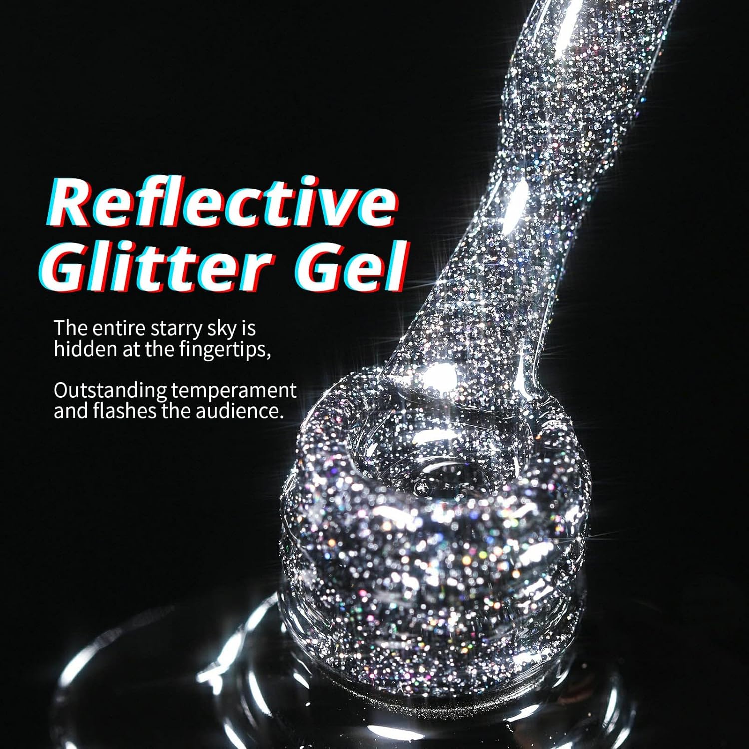 Black Sparkle Shiny Glitter Gel Nail Polish Long-Lasting Manicure Essentials-Free Shipping - Lady Luana Luxe Nails