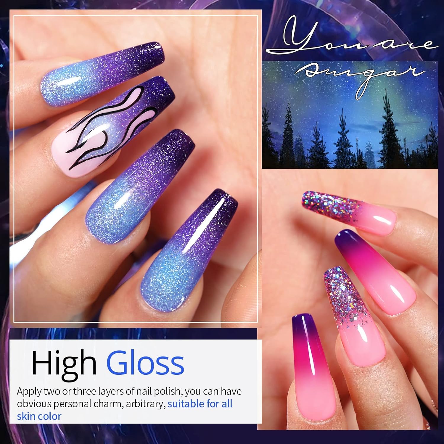 Milky Mystery Sparkle Shiny Glitter Gel Nail Polish Long-Lasting Manicure Essentials-Free Shipping - Lady Luana Luxe Nails