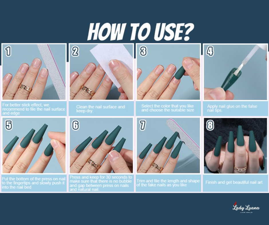 240pcs Matte Long Coffin Acrylic Glue-On Nails Kit 12 Full Set-Free Shipping