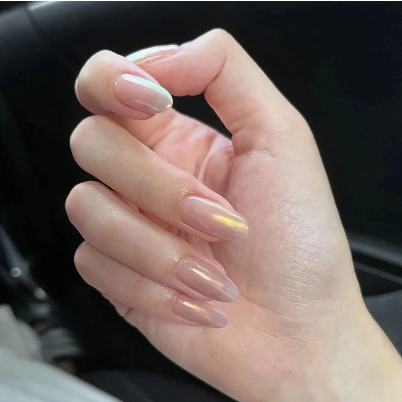 Classic Natural Clear Almond Press-On Fake Nails- Free Shipping