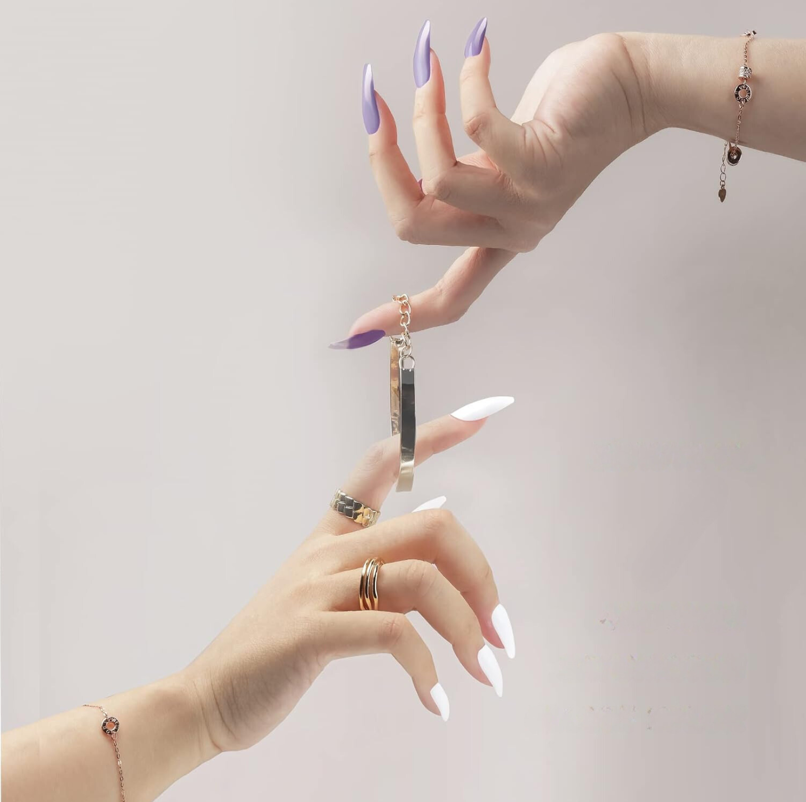 288pcs Glossy Ballerina Medium Glue Press-On Nails Kit Acrylic False Nails Set-Free Shipping