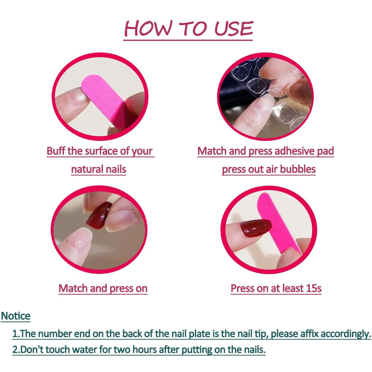 Chic Red Pink Heart Coffin Press-On Nails Acrylic False Nails - Free Shipping
