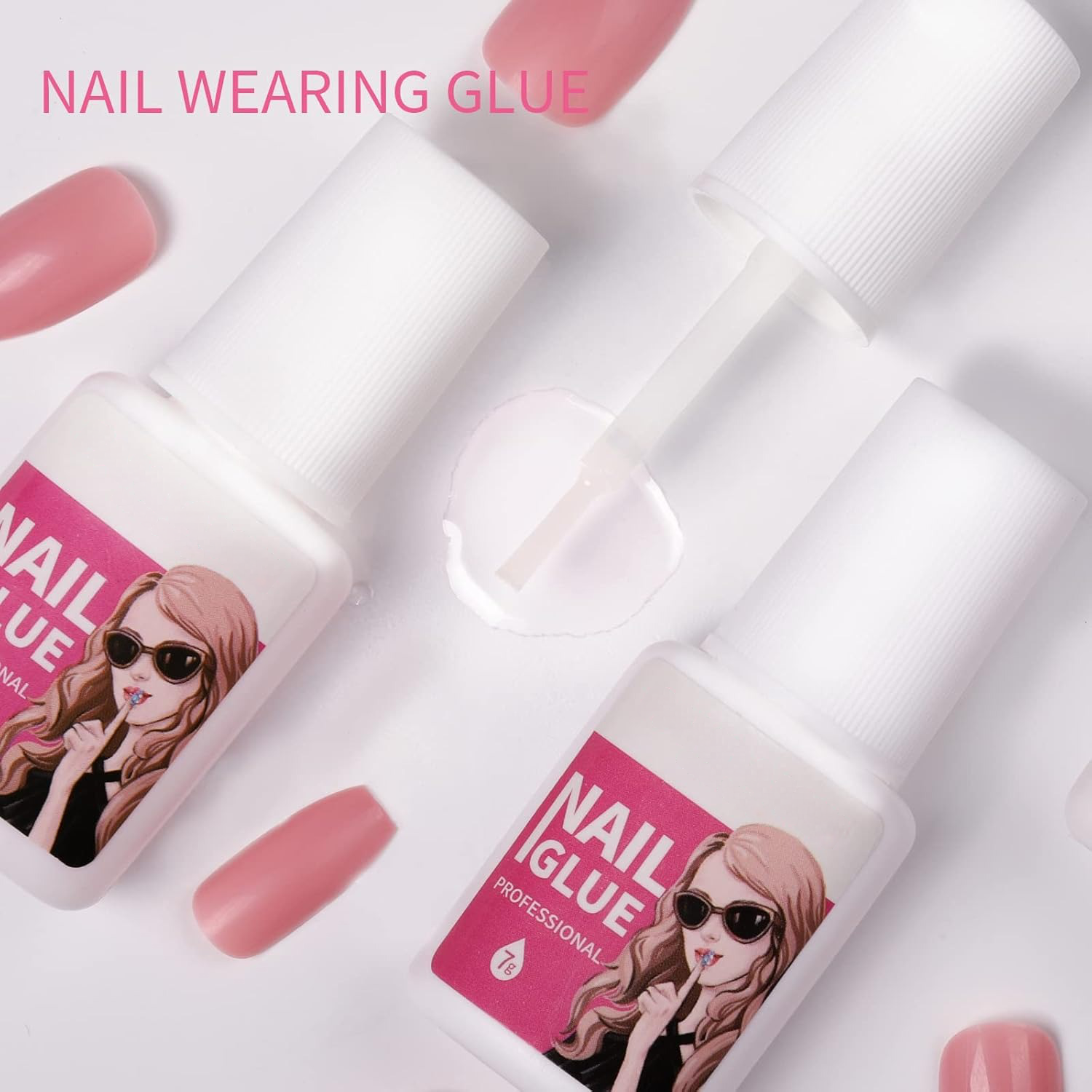 288pcs Glossy Ballerina Medium Glue Press-On Nails Kit Acrylic False Nails Set-Free Shipping