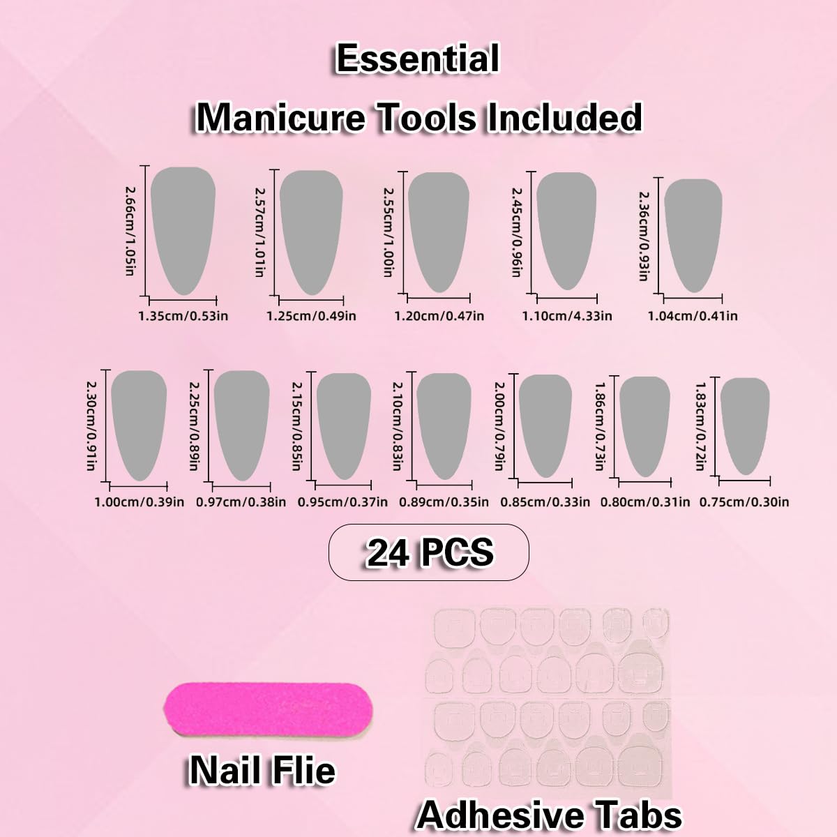 Stiletto Press on Nails Long Pink White Star Glitter-Free Shipping - Lady Luana Luxe Nails