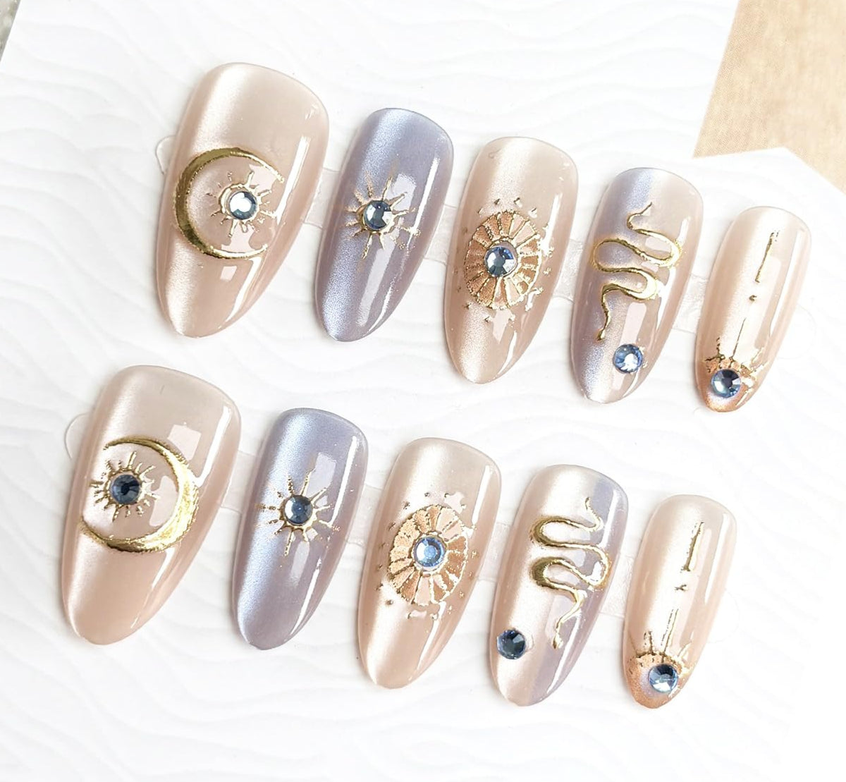 30pcs Green Press on Nails Medium Almond Fake Nails With 3D Flower Pearl Rhinestone Design Gold Beads Butterfly False Nails Star Glue on Nails 3D Summer Floral Full Cover Stick on Nails for Women