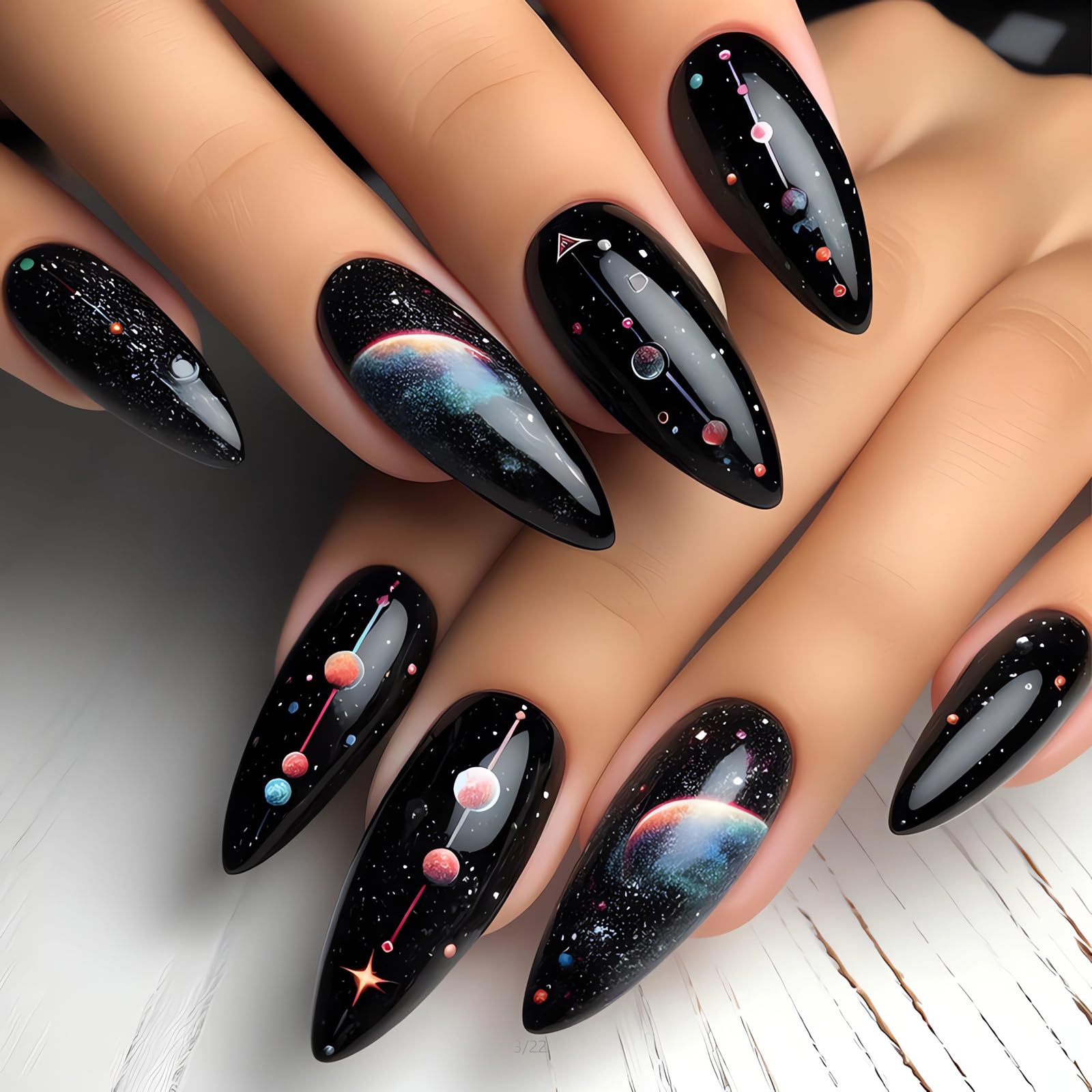 Leopard Press on Nails Almond Medium Fake Nails Gold Black Glue on Nails Full Cover Acrylic False Nail Tips Glossy Artificial Nails Medium Almond Stick on Nails for Women Manicure Decorations