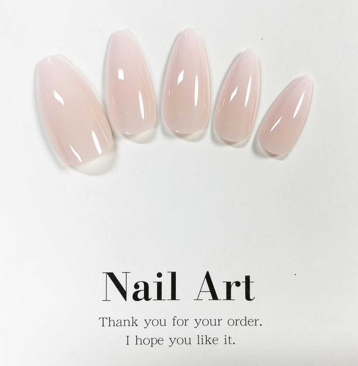 Chic White Pink Ombre Almond  Press-On Nails Gradient Design - Free Shipping
