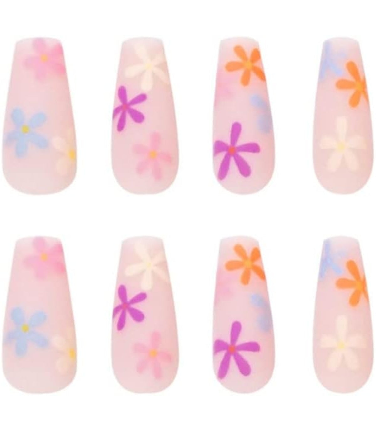 Vibrant Floral Pink Minimalist Press-On Nails Artificial Nails 24 Pcs - Free Shipping